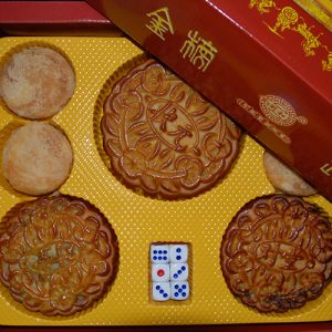 moon cakes and dices