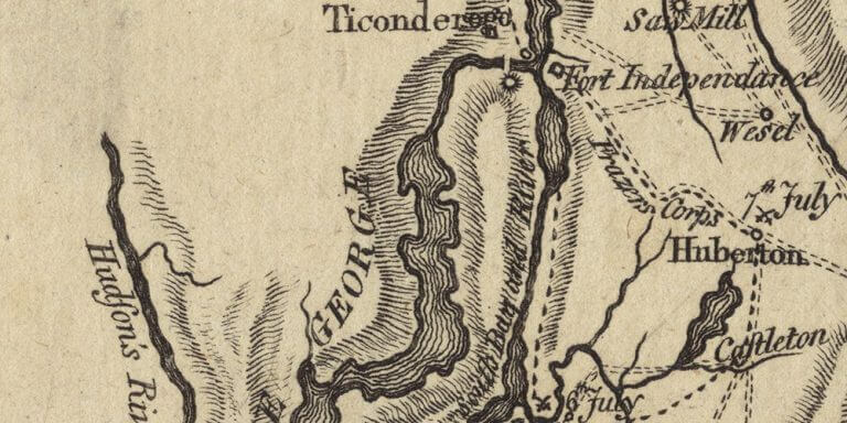 1777 Burgoyne Ticonderoga-detail map detail