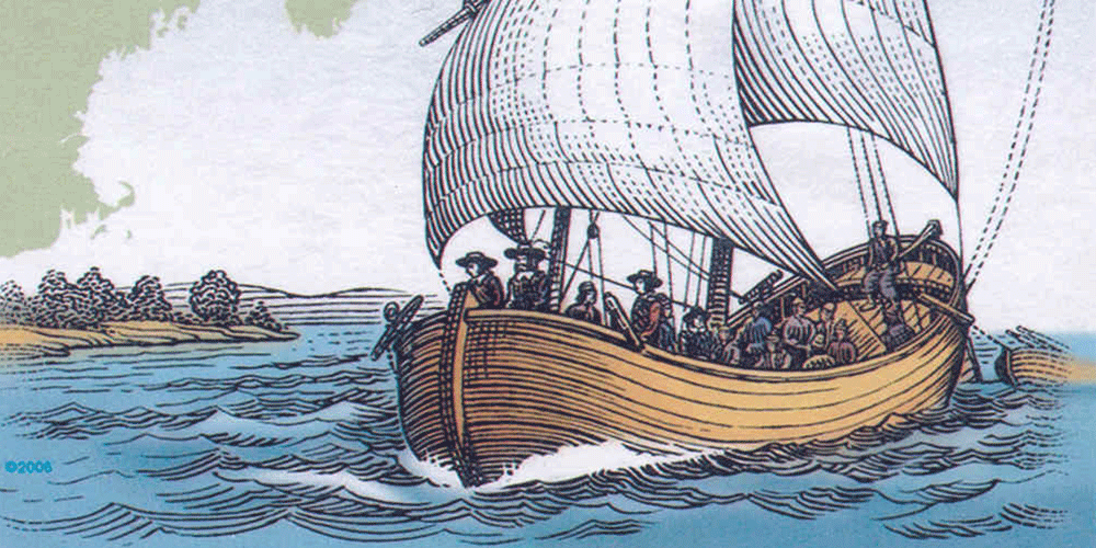 Champlain boat - stamp