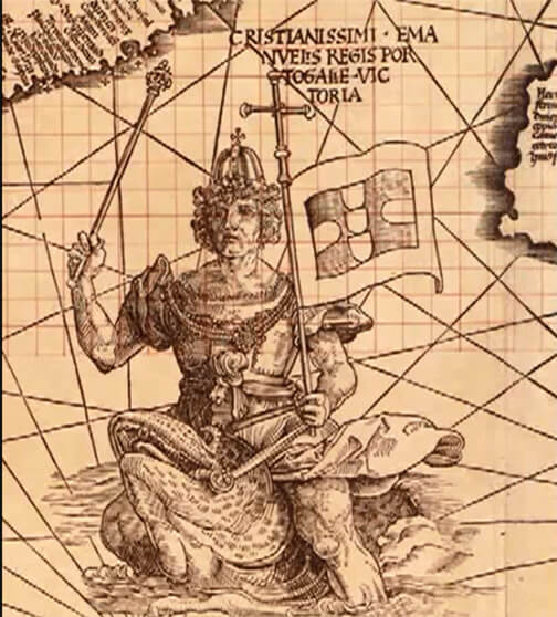 King Manuel on 1516 Carta Marina