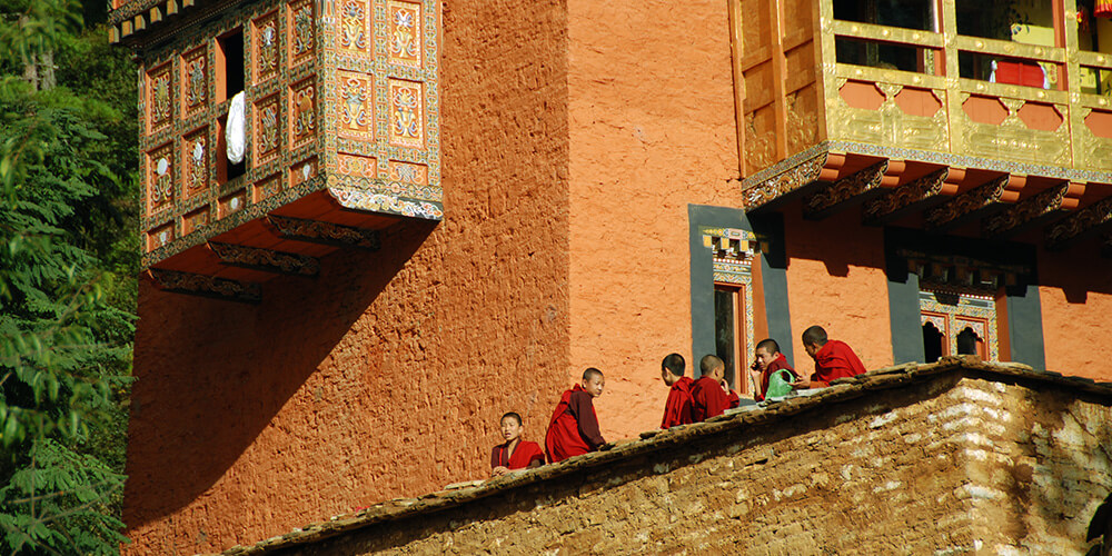 Monastery monks Bhutan